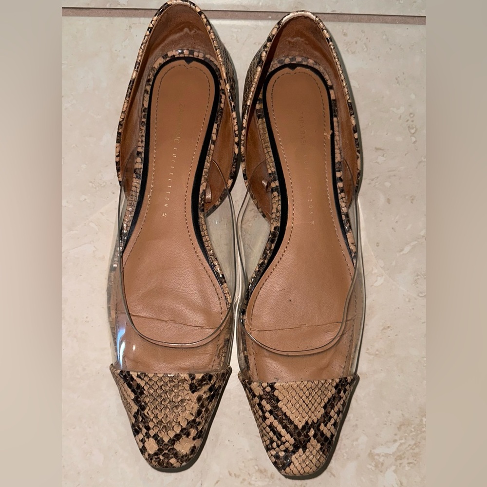 Zara Snakeskin Flats shoes